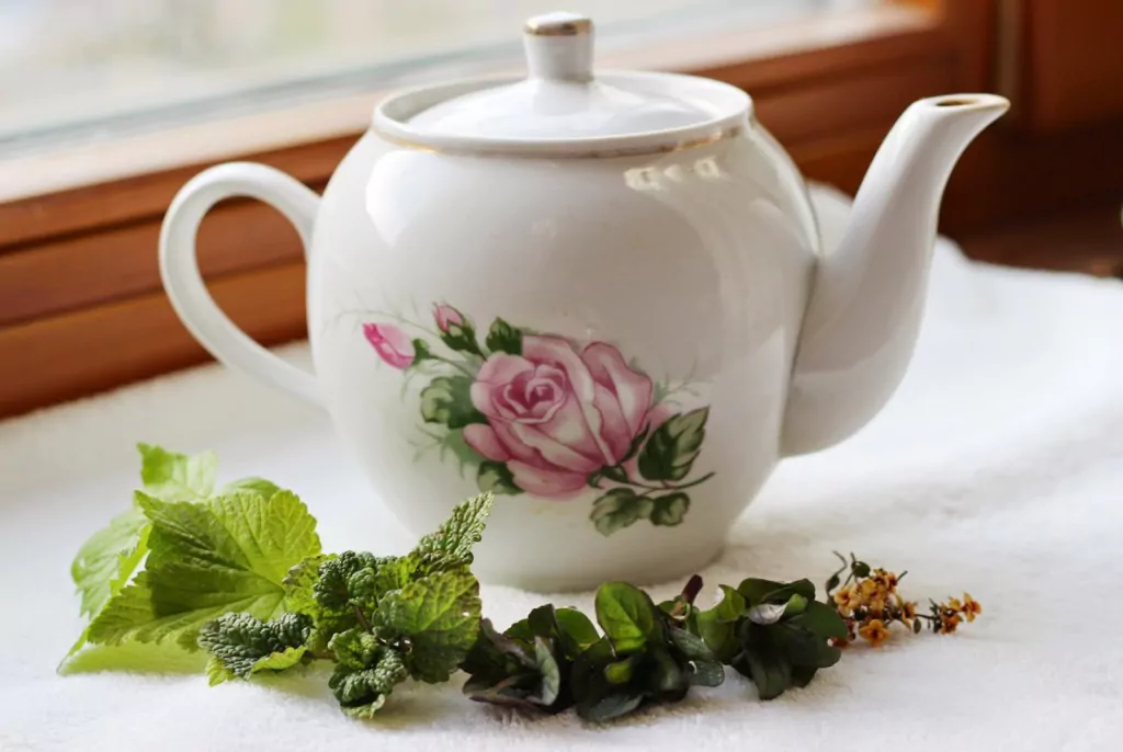 Чай из мяты и листьев смородины для лечения тонзиллита